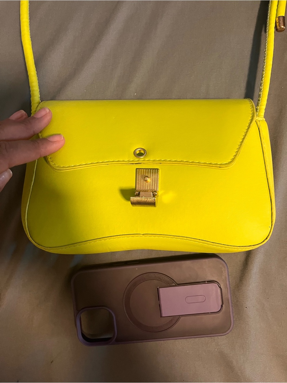 Yellow Women's Shoulder Bag - Sleek Everyday Crossbody - Picture 4 of 4